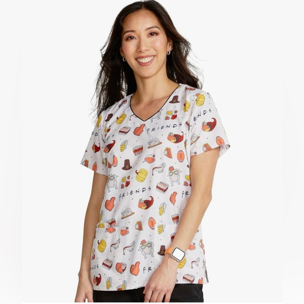 Friends Scrub Thanksgiving Top - Medium